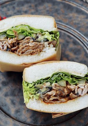 ナス好きのための豚バラ味噌炒めサンド-レシピのメイン写真