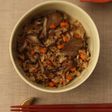 きのこと塩こんぶのしょうが炊き込みご飯