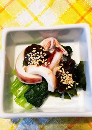 栄養満点☆茹でイカの酢味噌和え-レシピのメイン写真