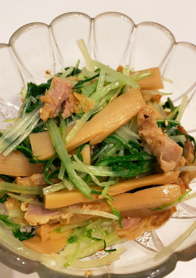 唐揚げリメイク☆メンマと水菜でおいしい！-レシピのメイン写真
