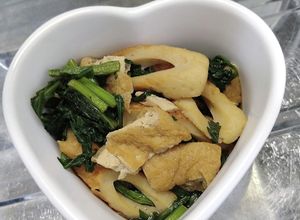 煮卵の残り汁で青菜とちくわと油揚げの煮浸-レシピのメイン写真