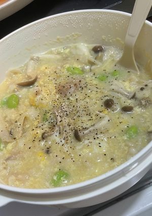【レンジで】鮭きのこ雑炊【簡単具材】-レシピのメイン写真