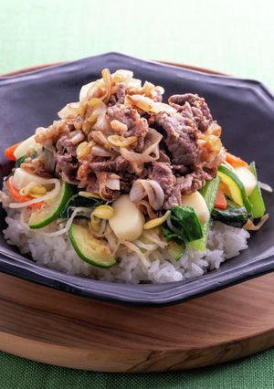 ねぎ塩焼肉と「さけるチーズ」のナムル丼-レシピのメイン写真