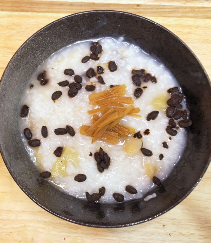 干し貝柱と豆豉＆ろく助のお塩のお粥さん by ウクレレおじさん