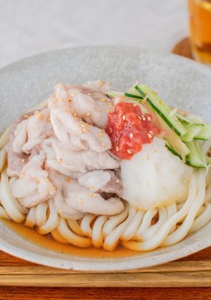液塩でやわらか！水晶豚の梅おろしうどん-レシピのメイン写真