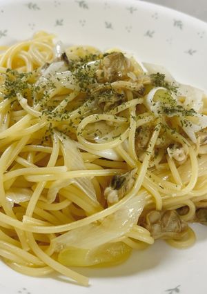 アサリ缶詰で簡単！長ネギとアサリパスタ♡-レシピのメイン写真