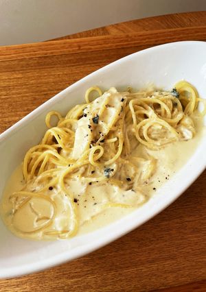豆乳ブルーチーズカルボナーラ-レシピのメイン写真