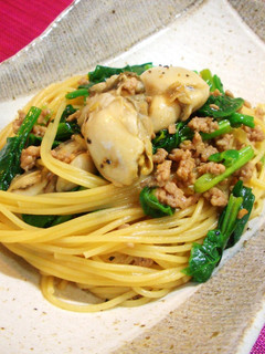 牡蠣とほうれん草のスパゲティ♡-レシピのメイン写真