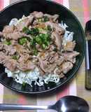 スタミナヘルシー豚丼ねぎすこちょいがけ