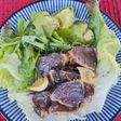 水菜とカツオのたたきのサラダ