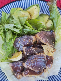 水菜とカツオのたたきのサラダ-レシピのメイン写真