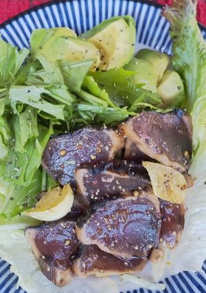 水菜とカツオのたたきのサラダ-レシピのメイン写真