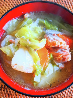 鯖缶と野菜の味噌汁 と 〆うどん-レシピのメイン写真