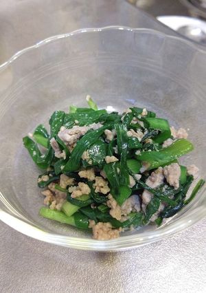 ニラと挽き肉の炒め物-レシピのメイン写真
