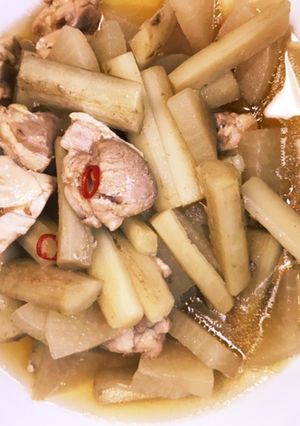 電気圧力鍋で作る鶏ごぼう大根のピリ辛煮-レシピのメイン写真
