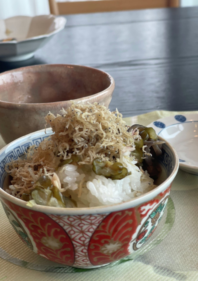 簡単#ご飯にちりめん山椒と漬物-レシピのメイン写真
