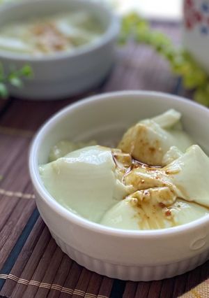 レンジで抹茶ミルクプリン-レシピのメイン写真
