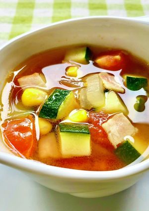 ズッキーニとベーコン・トマトの旨味スープ-レシピのメイン写真