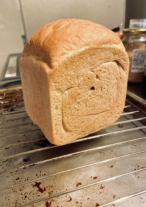 10cm角パン型で手ごね全粒粉山型食パン-レシピのメイン写真