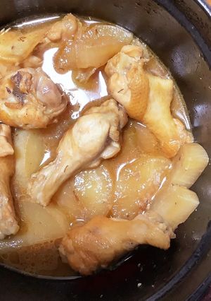 手羽元と夏大根の味噌煮-レシピのメイン写真