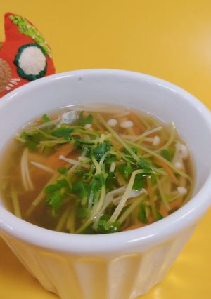 豆苗とえのきのスープ-レシピのメイン写真