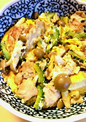 厚揚げ&キノコの豚肉ゴーヤーチャンプルー-レシピのメイン写真