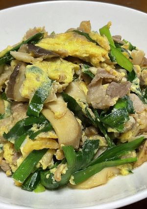 エリンギ入りのニラ豚卵炒め♬-レシピのメイン写真