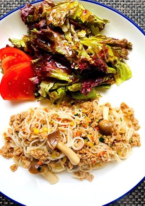 挽肉と野菜たっぷりオイスタービーフン-レシピのメイン写真