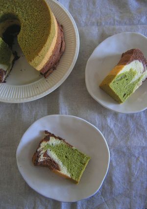 抹茶とココアのマーブルシフォンケーキ-レシピのメイン写真