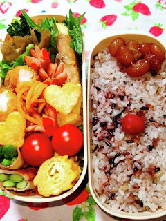 塾弁当☆エビフライ&アスパラベーコン巻き-レシピのメイン写真