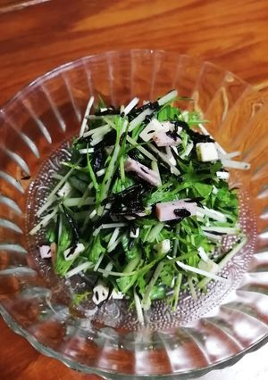 ヘルシー&さっぱり！水菜とひじきのサラダ-レシピのメイン写真