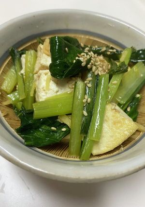 ササッと、小松菜と豆腐のポン酢炒め-レシピのメイン写真
