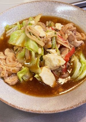 豚肉とカニカマと豆腐の炒め煮-レシピのメイン写真