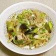 茄子、新玉ねぎと豚バラ肉の醤油炒め