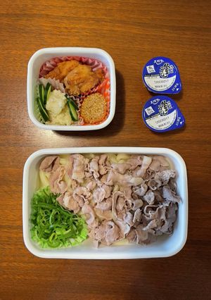 中学生野球弁当59｜冷しゃぶうどん-レシピのメイン写真