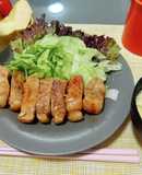 とんかつ肉でがっつりガーリック焼き