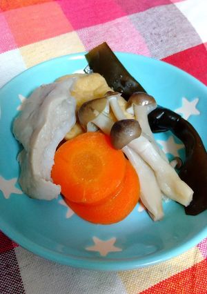 すりみ、がんも、昆布と野菜の煮物-レシピのメイン写真