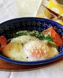 とろっと卵&アスパラ　ベーコンの塩味と！
