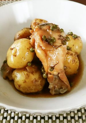 レンジで♪皮付じゃがいもと手羽元の山椒煮-レシピのメイン写真