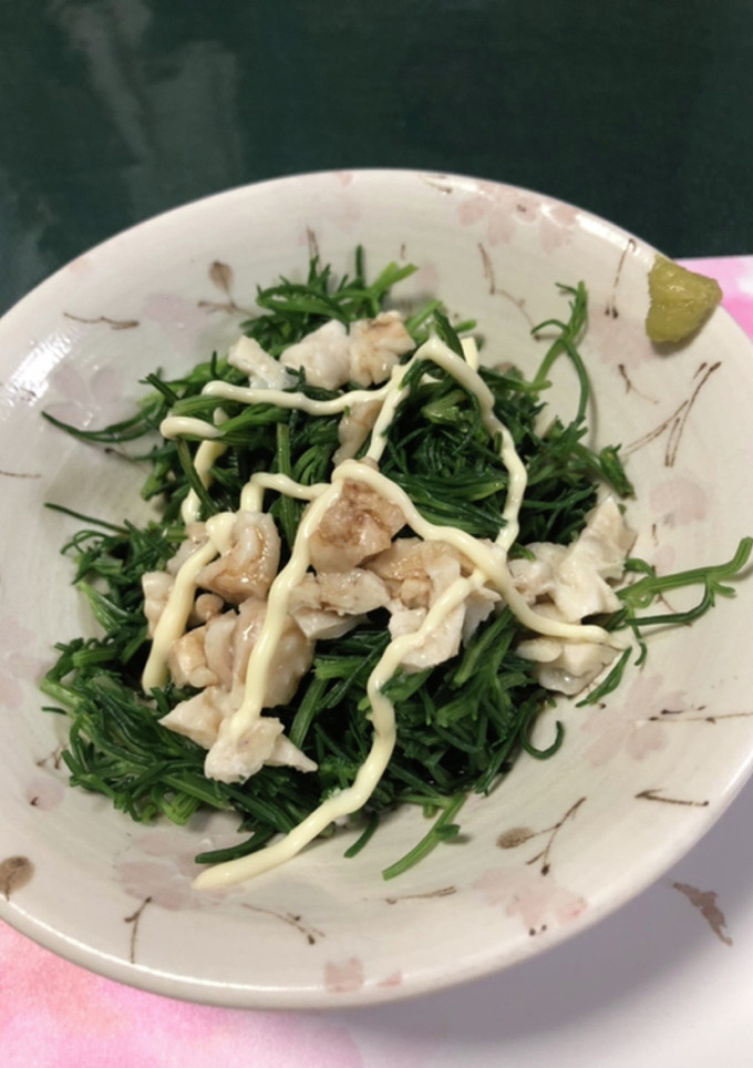 おかひじきと鶏皮のポン酢和え-レシピのメイン写真