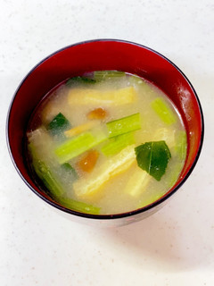 なめこ 小松菜 油揚げの味噌汁^^-レシピのメイン写真