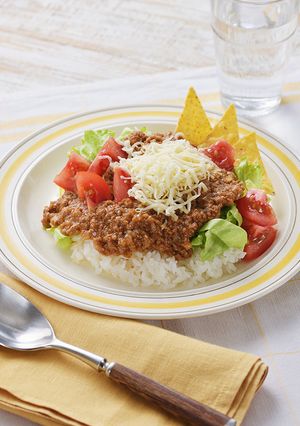 レンジで！野菜ジュースの絶品タコライス-レシピのメイン写真