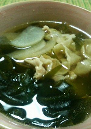 ワカメと豚肉のおつゆ-レシピのメイン写真