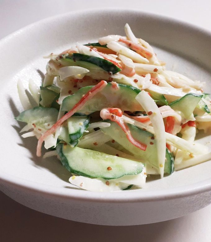 新玉ねぎとカニかまの粒マスタードサラダ by 気まぐれ♡雨おんな