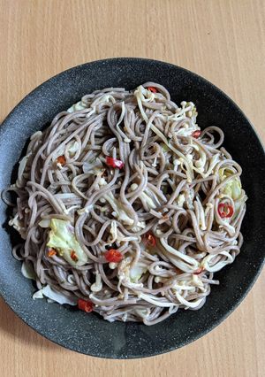 ペペロンチーノえのき蕎麦 267kcal-レシピのメイン写真
