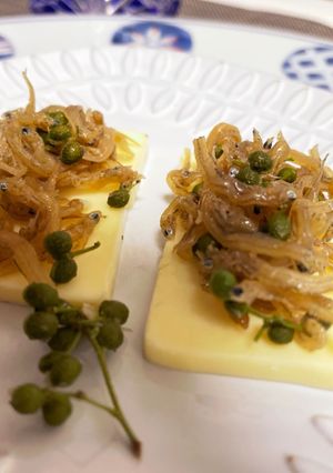 簡単つまみ☆ちりめん山椒のっけ盛りチーズ-レシピのメイン写真