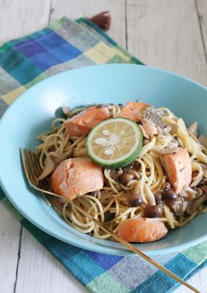 鮭としめじの和風ワンポットパスタ-レシピのメイン写真