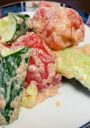 きゅうりトマトたらこマヨサラダ！美味し！-レシピのメイン写真