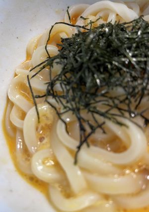 はなまるうどん風！絶品かまたまうどん-レシピのメイン写真
