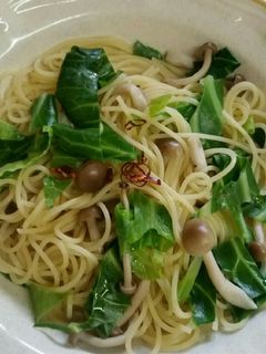 超簡単しめじとキャベツの外葉の和風パスタ-レシピのメイン写真